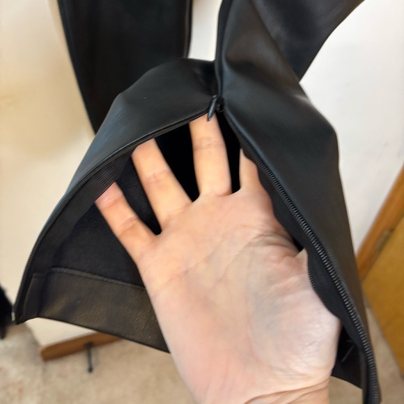 Zara High waist straight skinny faux leather ankle zip pants - Picture 4 of 10